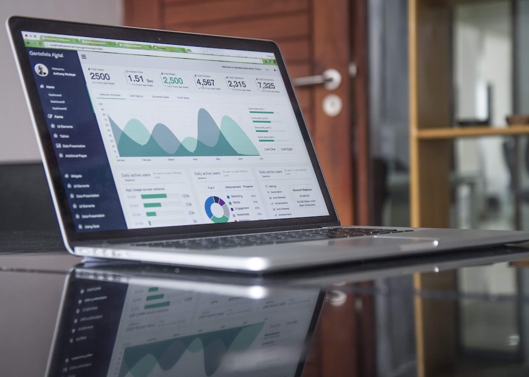 Laptop displaying business analysis